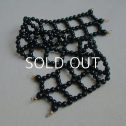 画像1: black acrylic beads woven choker finding
