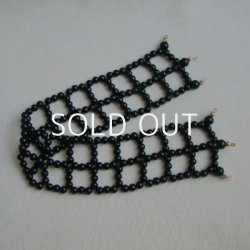画像2: black acrylic beads woven choker finding