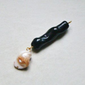 画像2: 33x9 Black baroque stick beads