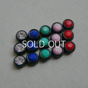 画像3: 2pcs 7mm "Black/ Crystal" 2-hole beads