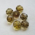 3pcs "Smoked Topaz" 14mm faceted plastic beads