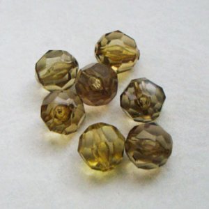 画像1: 3pcs "Smoked Topaz" 14mm faceted plastic beads
