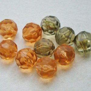 画像2: 3pcs "Smoked Topaz" 14mm faceted plastic beads