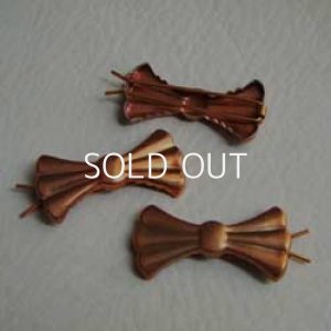 画像1: copper metal bow barrette