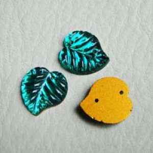 画像1: 13×15 2-Hole Emerald leaf 
