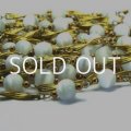 white glass beads &  brass link chain