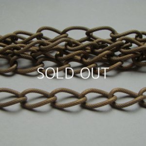 画像1: aged brass 19×10 textured oval link chain