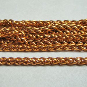 画像1: 91cm/ 5mm brass twisted rope chain