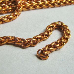 画像2: 91cm/ 5mm brass twisted rope chain