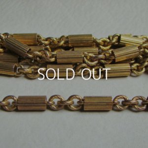 画像1: brass twist oval & tube link chain