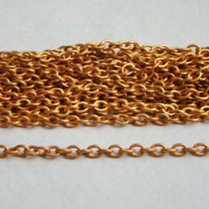 画像1: 5x4 brass oval link chain