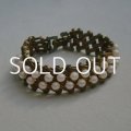 Pearl braided brass mesh chain bracelet