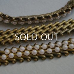 画像3: Pearl braided brass mesh chain bracelet