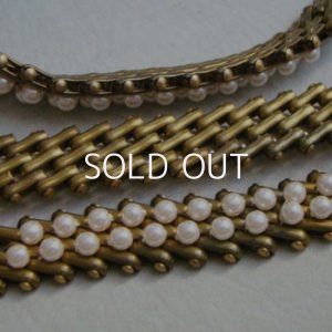画像3: Pearl braided brass mesh chain bracelet