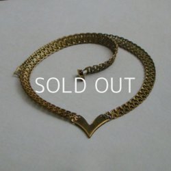 画像1: braided brass "V" necklace finding