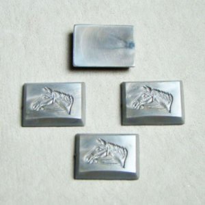 画像1: 16×12 RECT "Gray" Horse acrylic cabochon