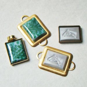 画像3: 16×12 RECT "Gray" Horse acrylic cabochon