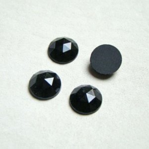 画像1: 9mm rose cut cabochon "Jet"
