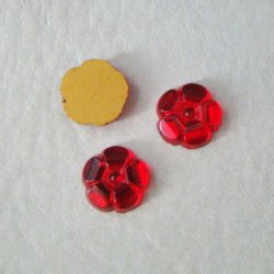 画像1: 11.5mm "Red" 5-petal flower