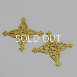 画像1: brass 34×34mm cross filigree