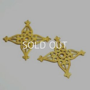 画像1: brass 34×34mm cross filigree
