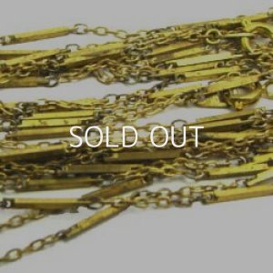画像1:  brass bar link chain necklace