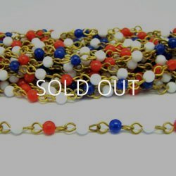 画像1: tricolore acrylic beads link chain