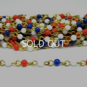 画像1: tricolore acrylic beads link chain