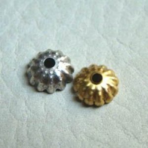 画像2: 5pcs sterling SP 7.5mm Rib cap
