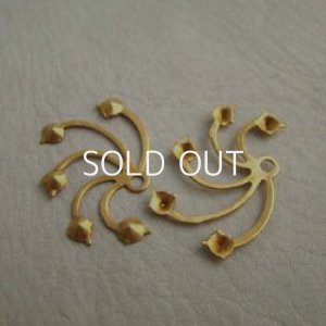 画像1: brass spiral stone setting finding