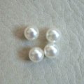 4pcs 6mm white No-hole pearl