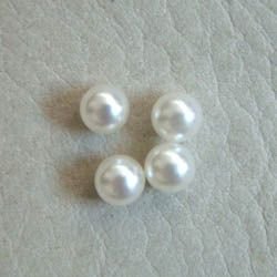 画像1: 4pcs 6mm white No-hole pearl