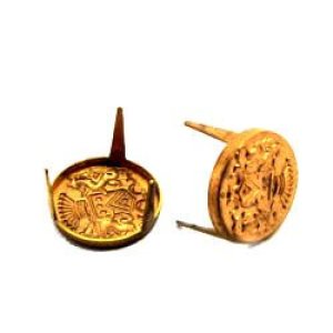 画像1: 2pcs brass Crown with Lion prong back