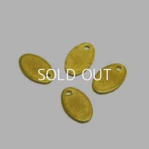 画像1: 2pcs brass 5×8mm oval tag