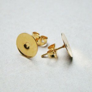 画像2: 2 pair GP 10mm pad pierce finding