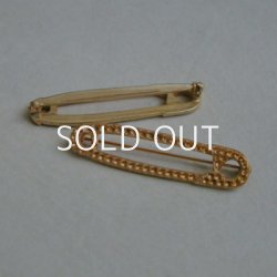 画像1: 50.5x12 brass saftypin brooch base