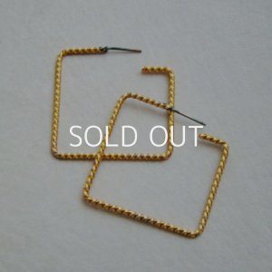 画像1: brass 32mm twisted SQ hoop pierce finding