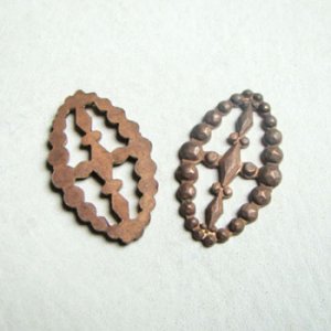 画像1: aged brass cut steel oval stamping