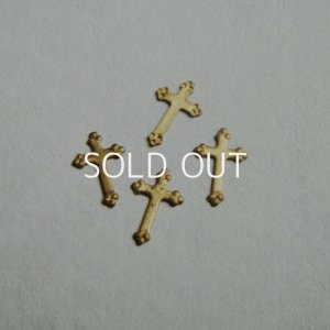 画像1: 4pcs brass tiny cross stamping