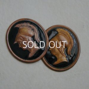 画像3: 36x31 Black enameled warrior cameo