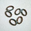 aged brass twin rope ring finding