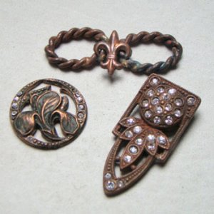 画像2: aged brass twin rope ring finding