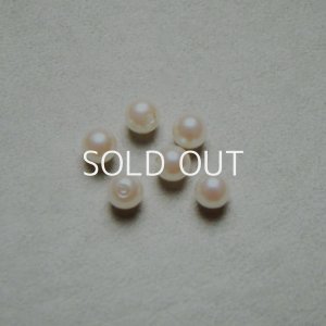 画像1: 6pcs 4mm ivory 1/2 drilled pearl