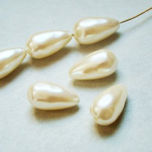 画像1: 2pcs 21.5x11.5 off-white baroque drop pearl