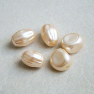 画像2: 13x11 oval ribbed glass pearl