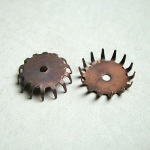 画像1: aged brass 14mm 14-prong setting