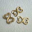 画像1: brass double heart connector (1)