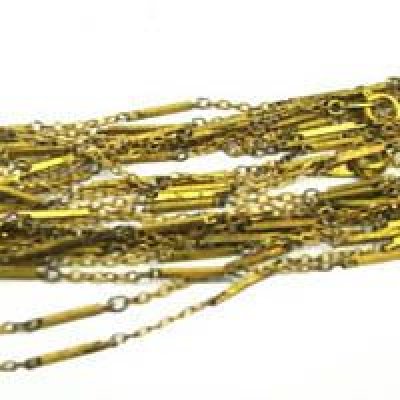 画像1:  brass bar link chain necklace