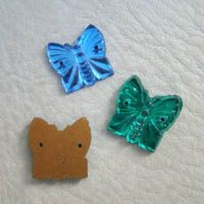 画像1: Emerald butterfly sew on