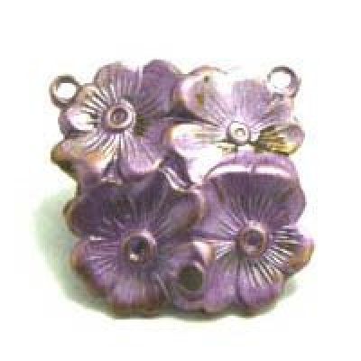 画像1: violet enamel metal pansy connector